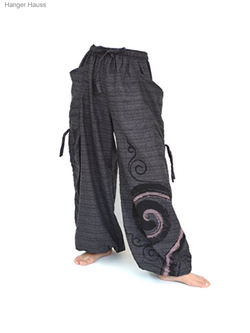 Handmade Handpainted Cotton Harem Yoga Lounge Pants Adjustable Legs One Size